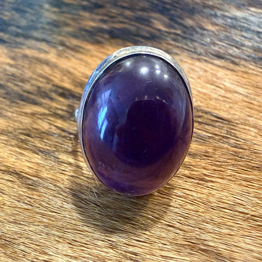 Bold Amethyst Statement Ring | 925 Sterling Silver